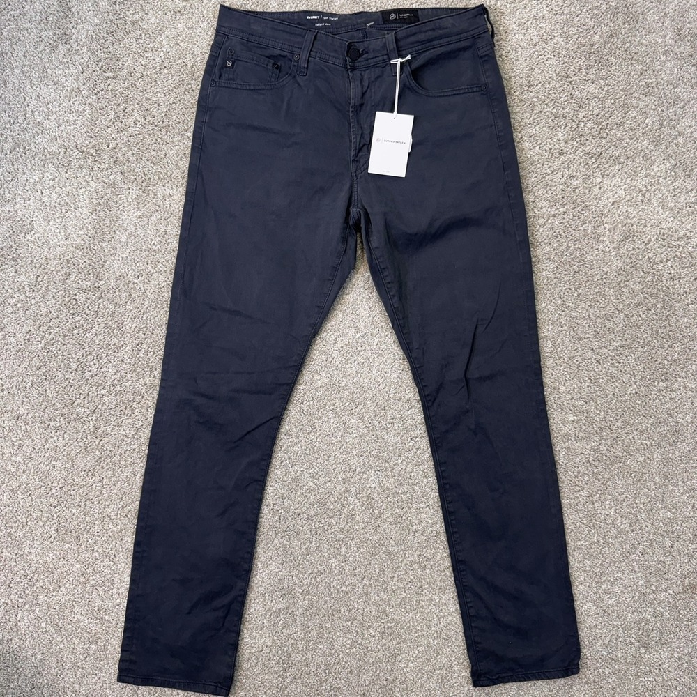 AG Pants Mens 31 Everett Slim Straight Grey Sueded Sateen 1794SUD NEW